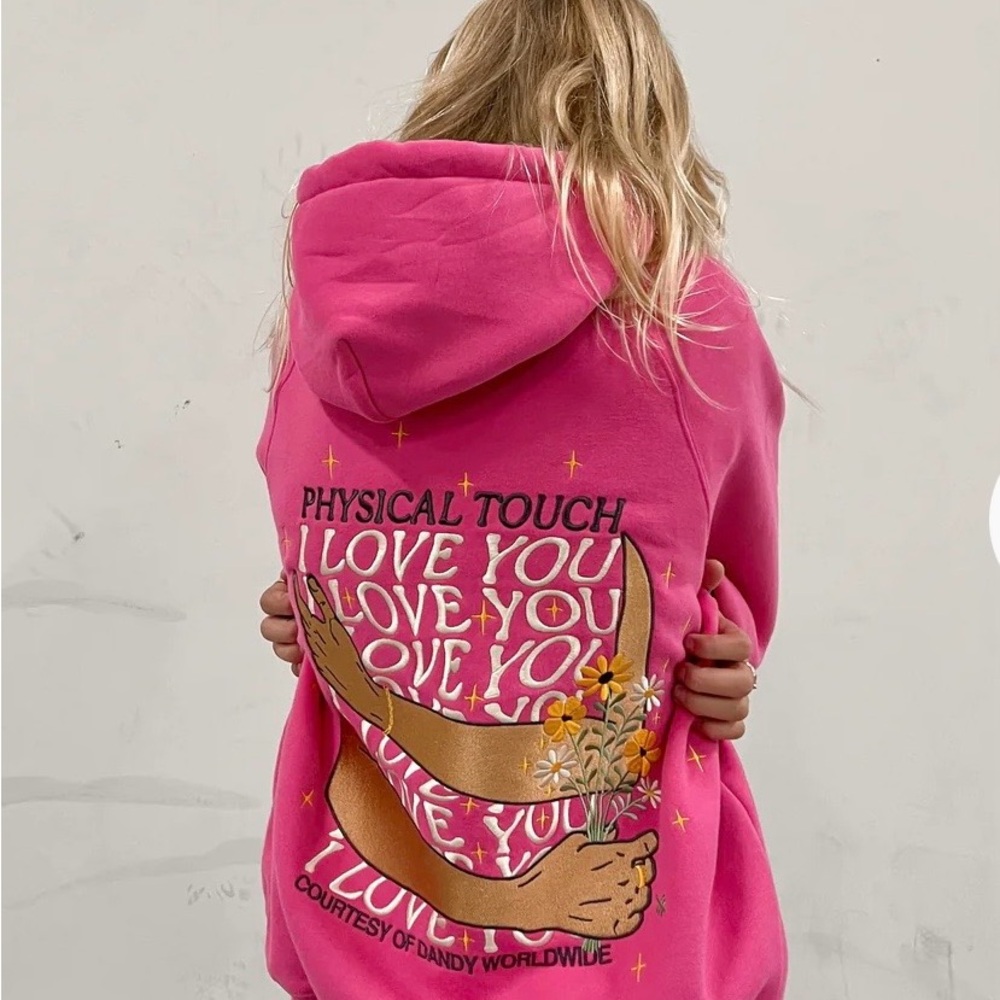 Dandy Worldwide "Physical Touch" Oversized Lux Hoodie in Hot Pink - Picture 9 of 10